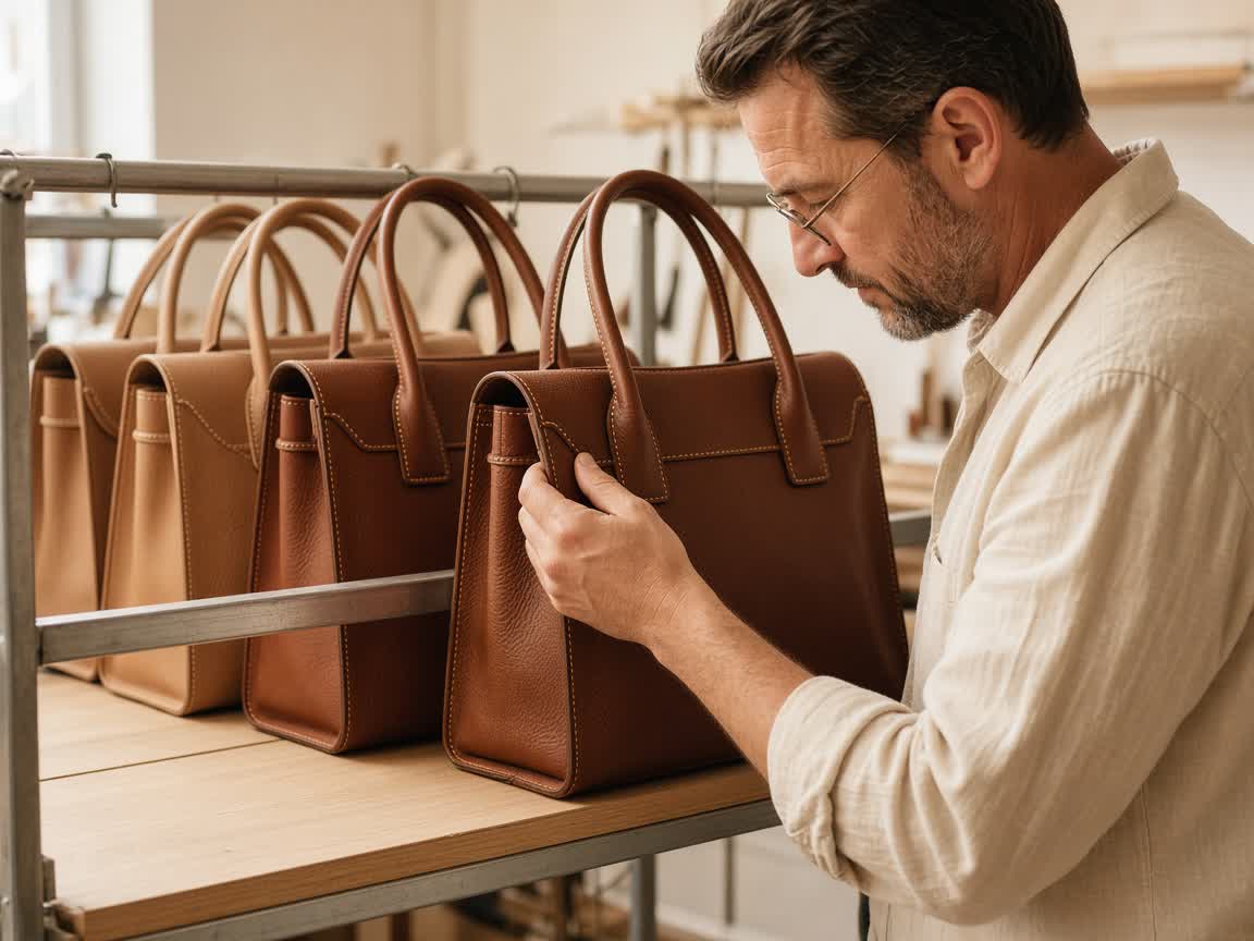 Strict leather quality control inspection