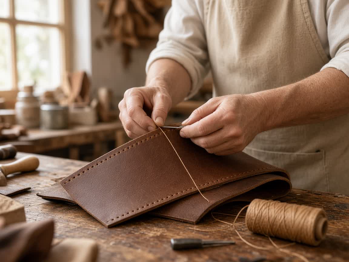 Heritage leather stitching and construction